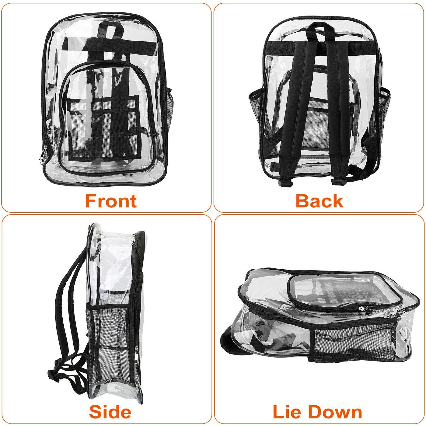 Stadium approved clear PVC backpack lifestyle context