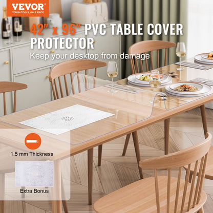 Clear PVC desk protector mat detail view