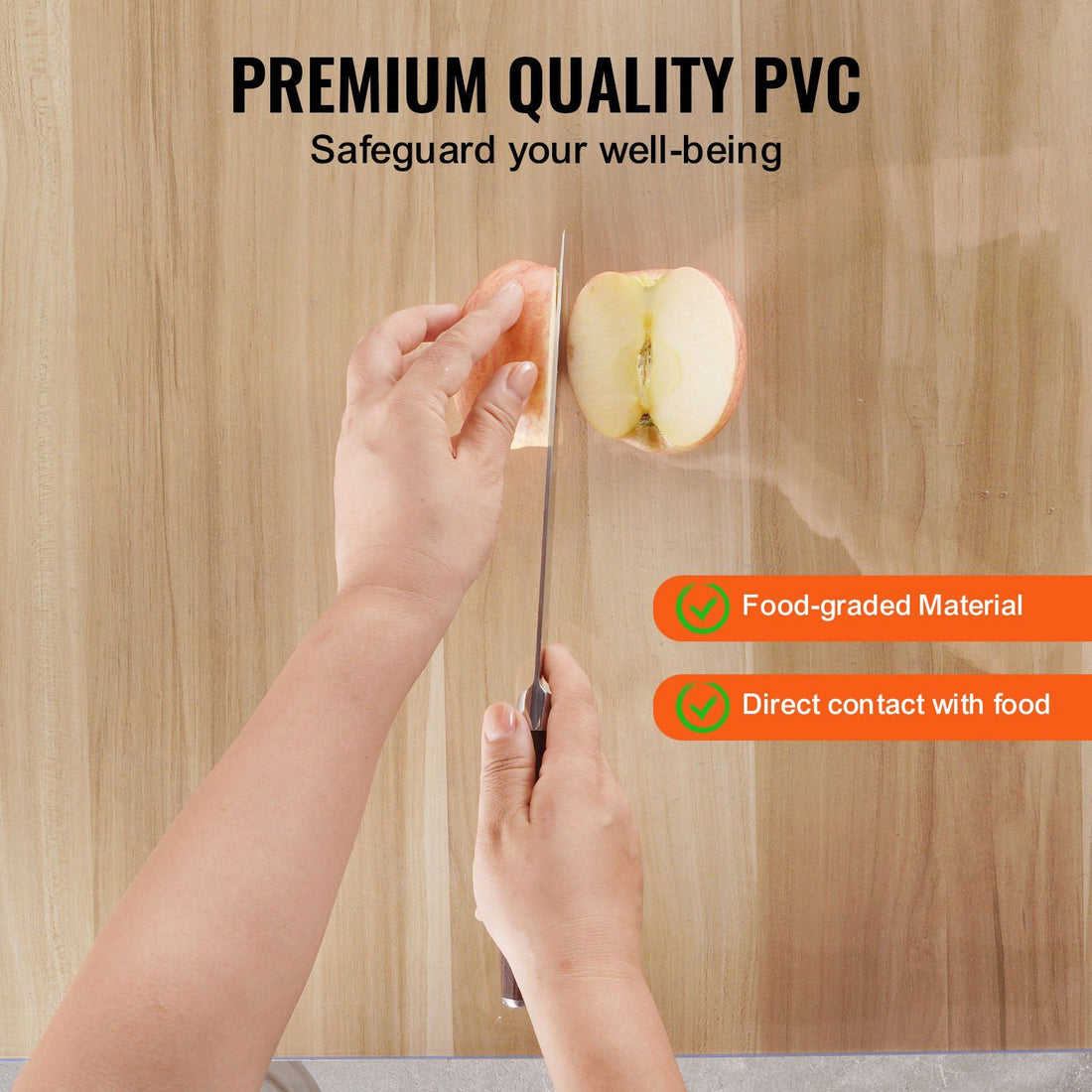 Clear PVC desk protector mat side angle