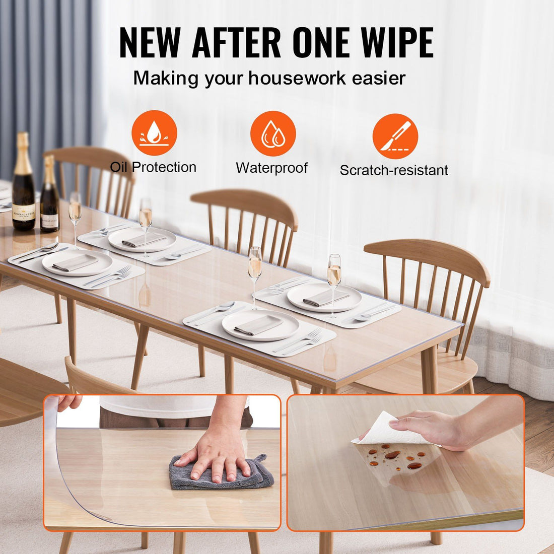 Clear PVC desk protector mat in-use scene