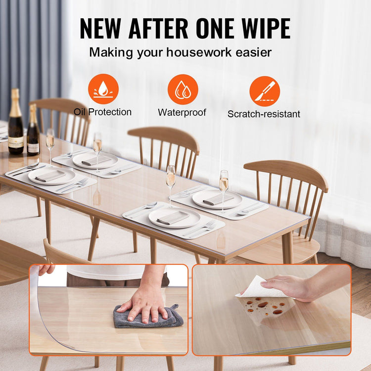 Clear PVC desk protector mat in-use scene