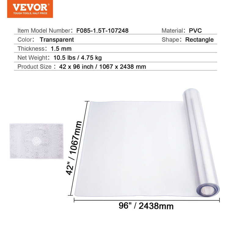 Clear PVC desk protector mat feature shot