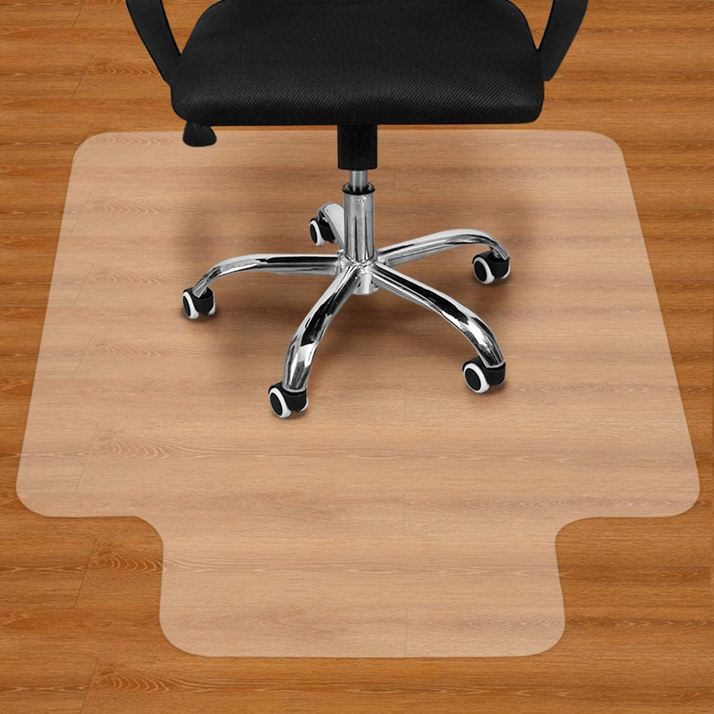 Clear PVC office chair mat, full product view