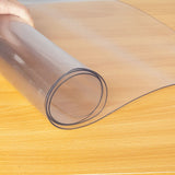 Side profile of the clear chair mat