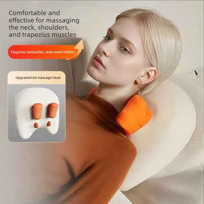 Neck and shoulder massager wrap in black, front view