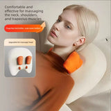 Neck and shoulder massager wrap in black, front view