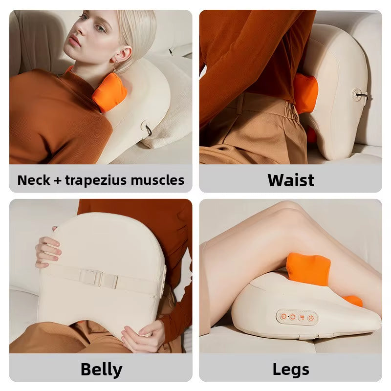 Heated neck massager control buttons close-up