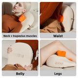Heated neck massager control buttons close-up