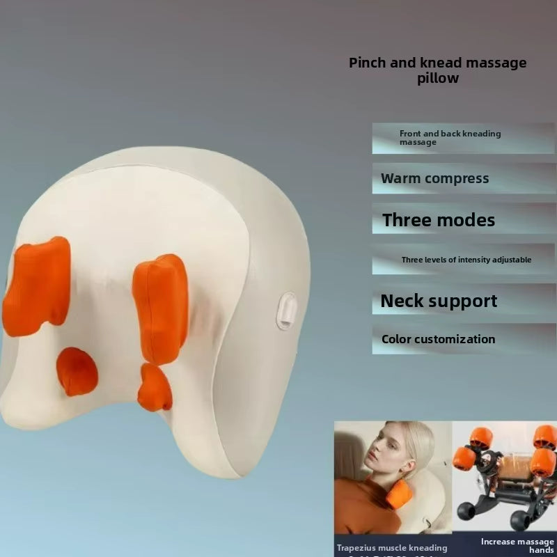 Neck and back kneading massager for home use
