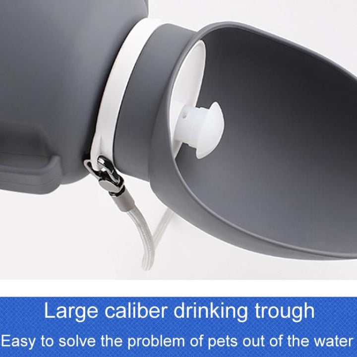Collapsible dog water bottle folded flat for storage