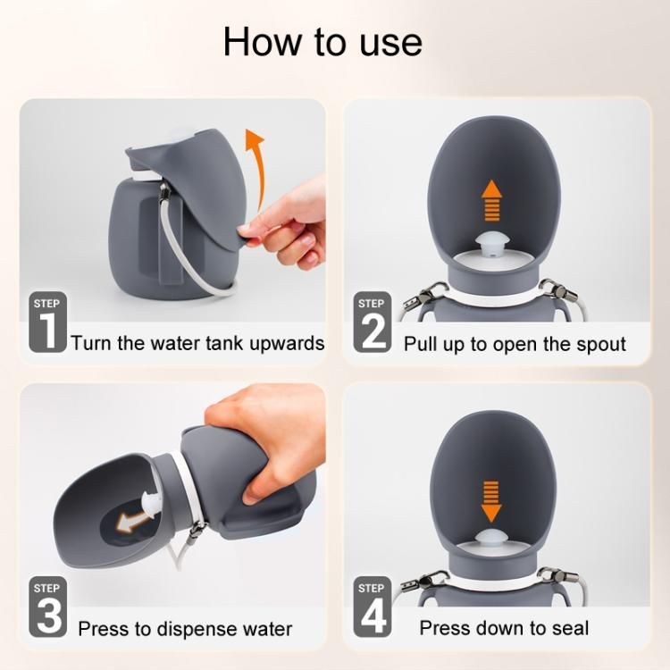 Collapsible pet water bottle size comparison folded vs full