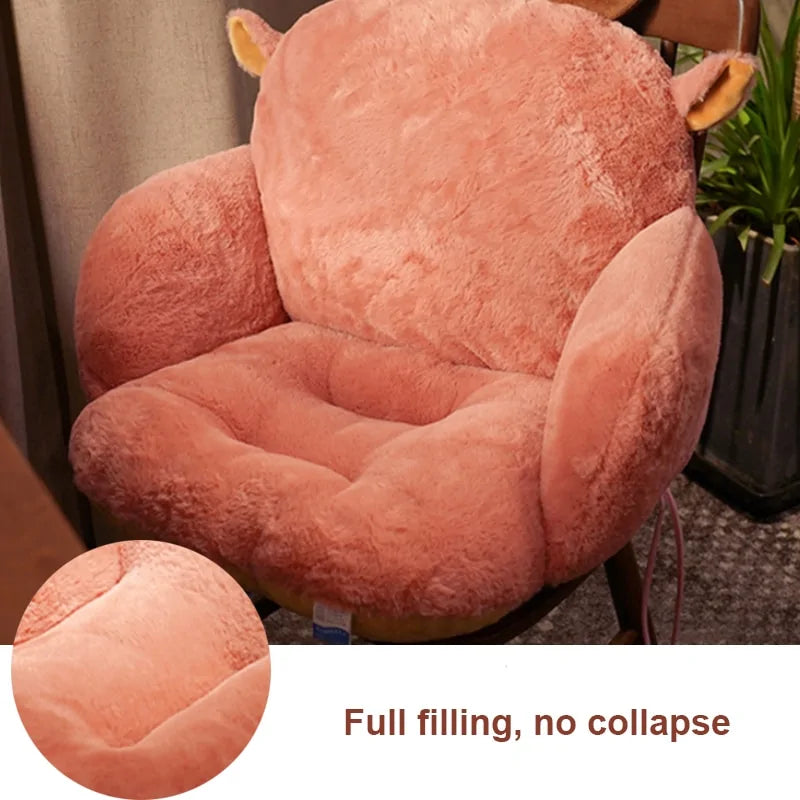 Cushion shown from above displaying its contoured shape for hip support