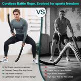 Cordless battle rope HIIT cardio trainer with spring resistance