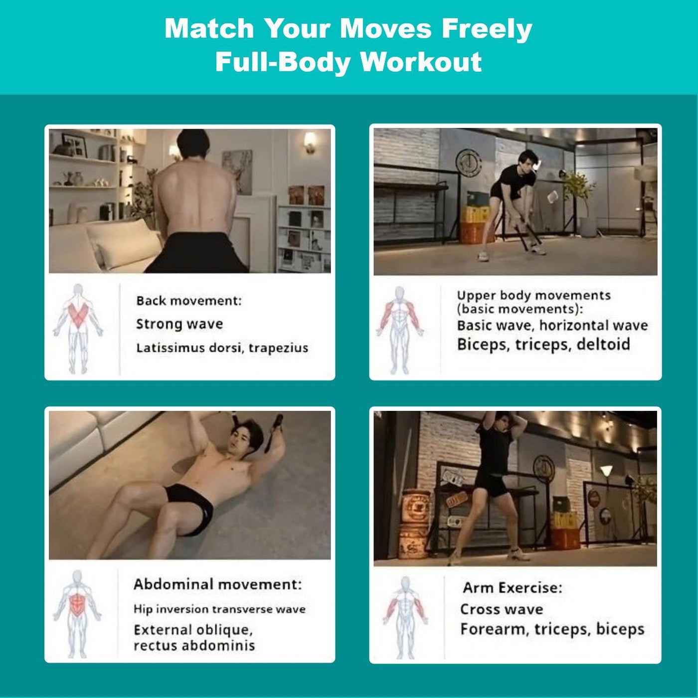 Battle rope workout full-body HIIT session
