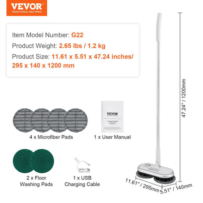 Arbasa Cordless Electric Spin Mop Cleaner alternate angle