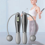 Cordless jump rope with weighted handles in grey