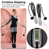 Cordless jump rope weighted ball ends close up