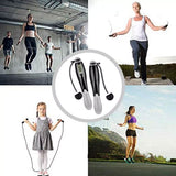 Smart skipping rope tracker showing jumps and calories