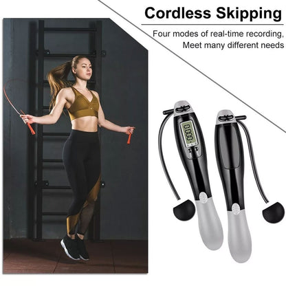 Cordless jump rope handle ergonomic grip