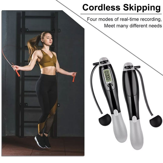 Cordless jump rope handle ergonomic grip