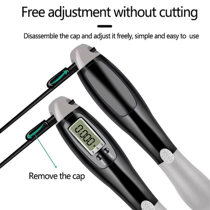 Cordless jump rope battery and tracking screen