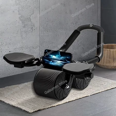 Ab roller wheel with non-slip grips, side angle