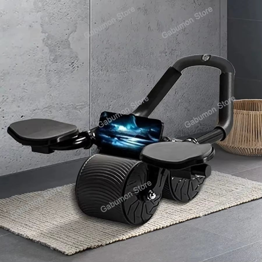 Ab roller wheel with non-slip grips, side angle