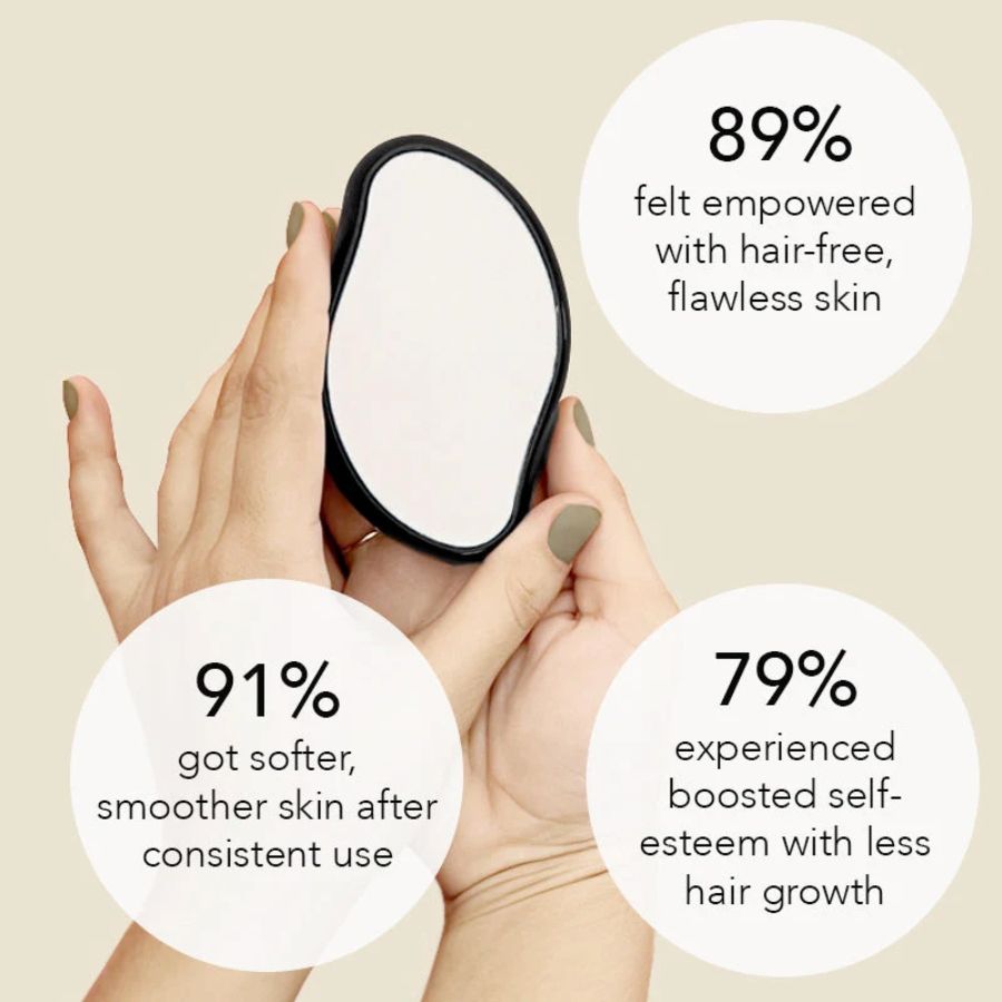 Crystal hair eraser in black ergonomic case
