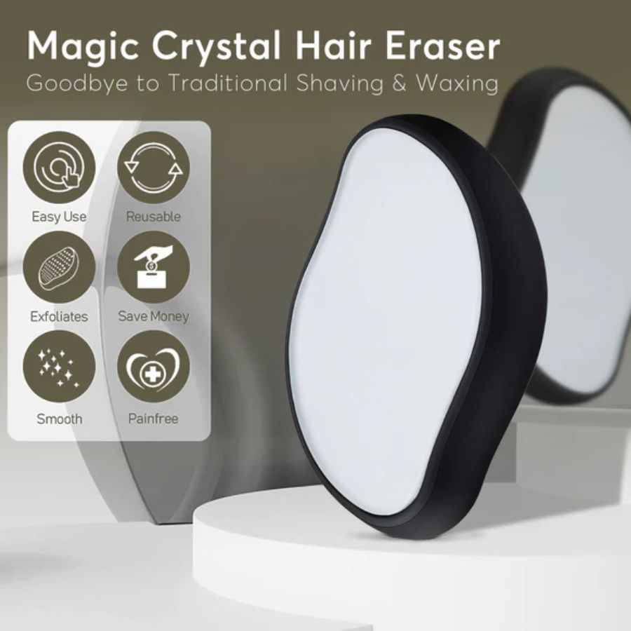Crystal hair eraser used on smooth forearm