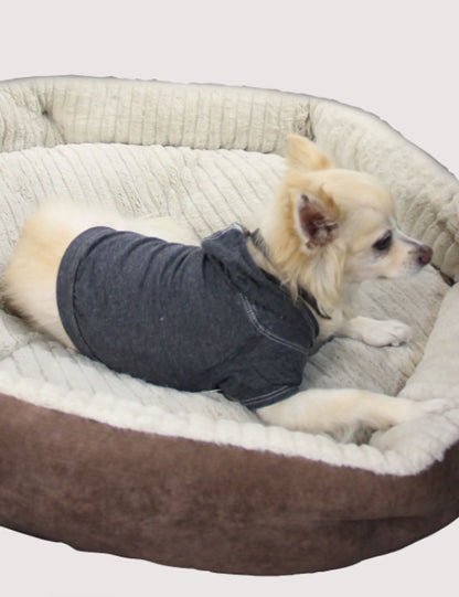 Black burnout wash pet hoodie, large alternate view