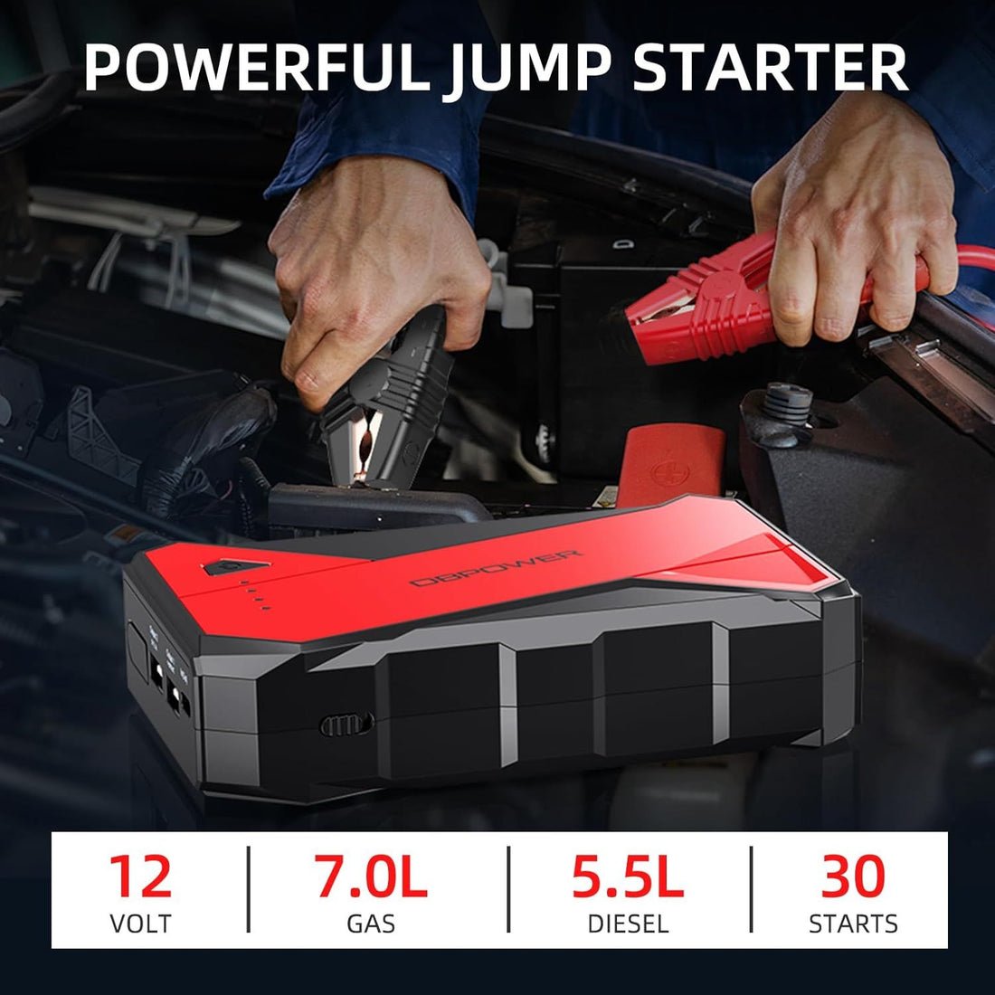 DBPOWER 1000A Portable Jump Starter front view