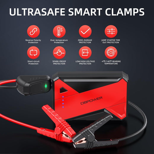 DBPOWER 1000A Portable Jump Starter side angle view