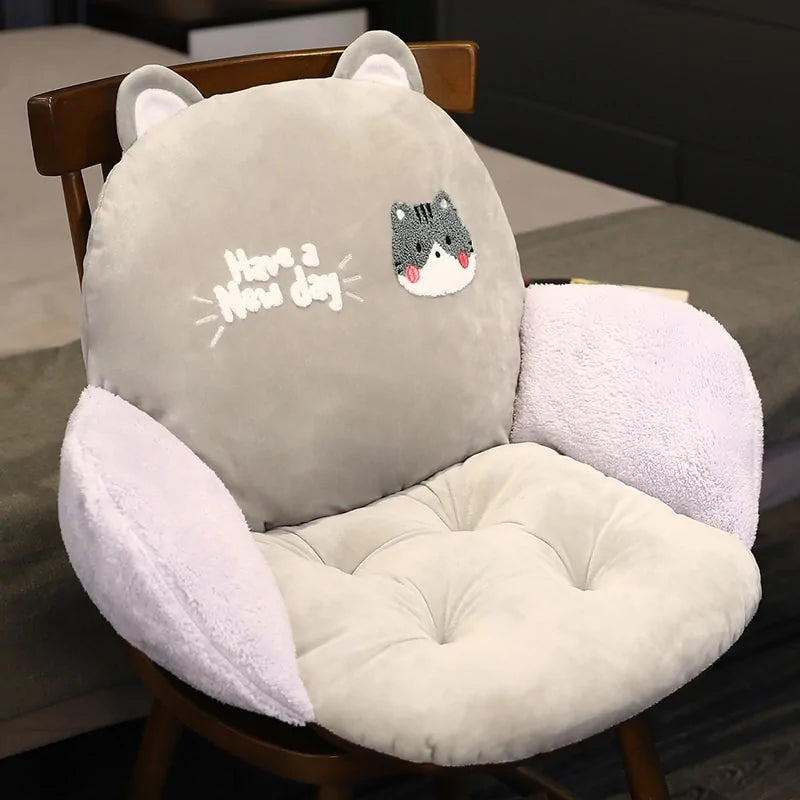Person seated on the cushion to show typical use