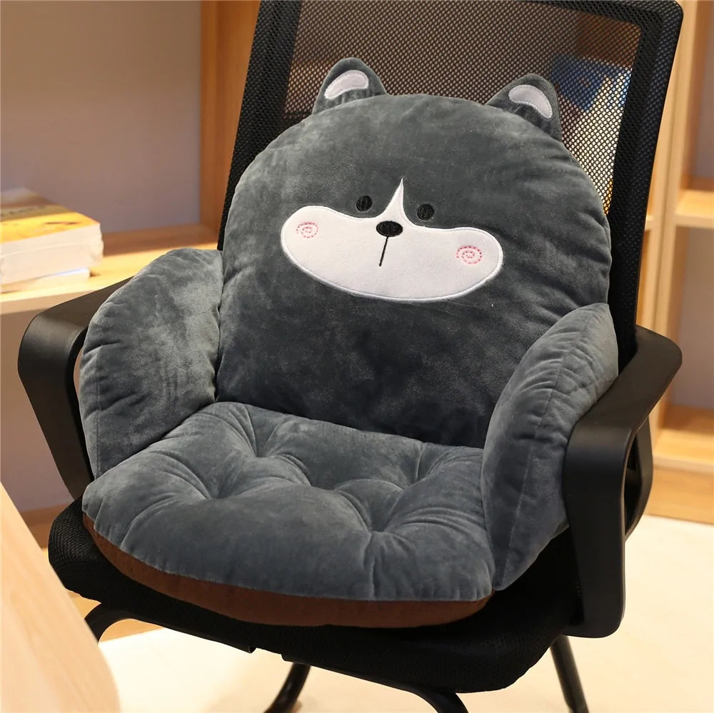 Person seated on the cushion to show typical use