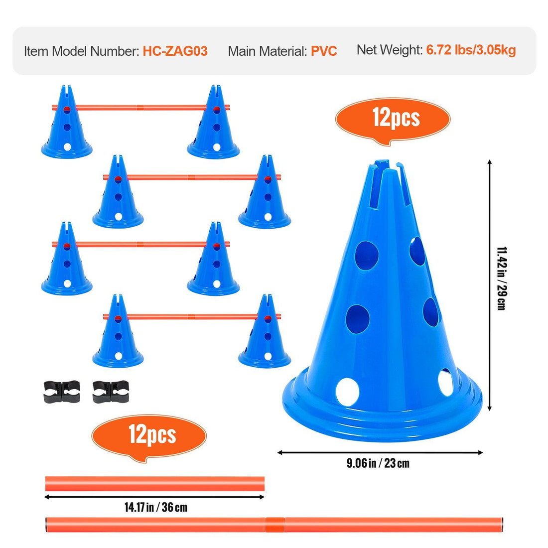 Dog Agility Cones & Rods Set detail view 7