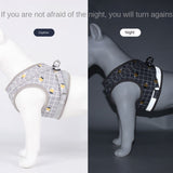 Dog harness and leash set with reflective vest, full view