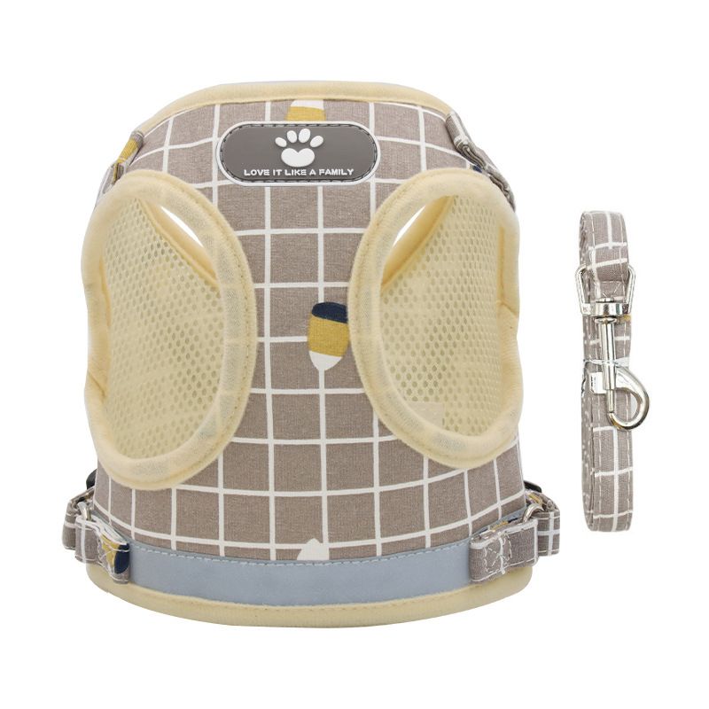 Dog reflective harness vest showing chest strap design