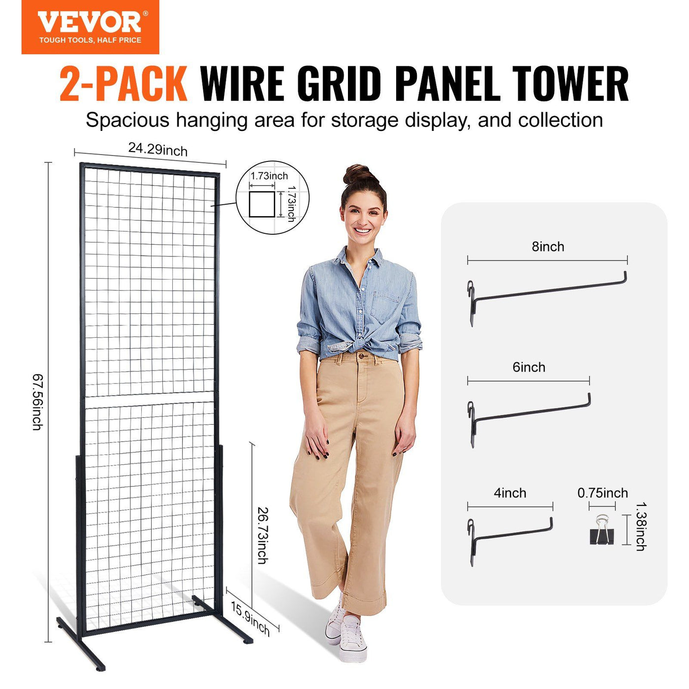 Double-sided grid wall display panel side angle