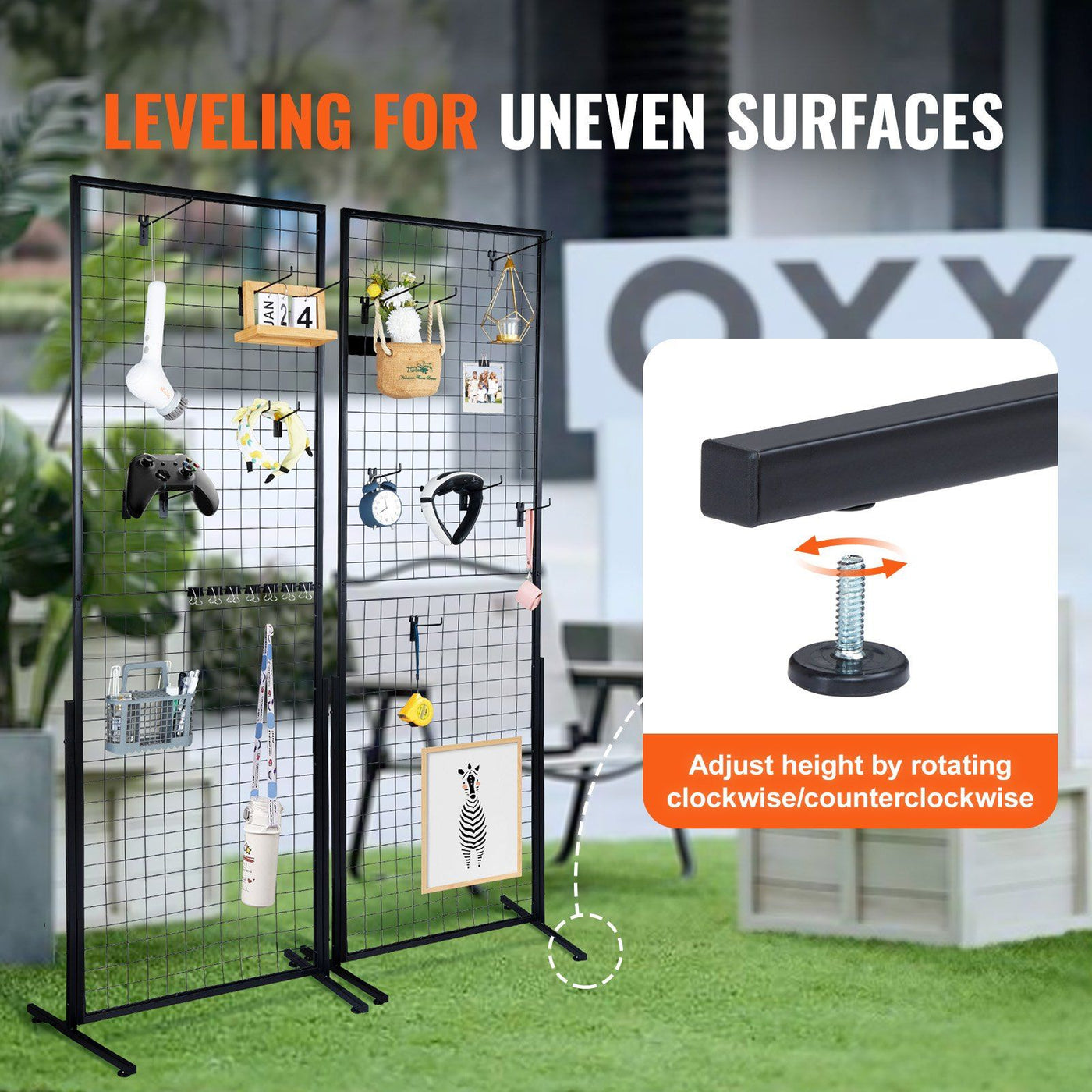 Double-sided grid wall display panel alternate angle