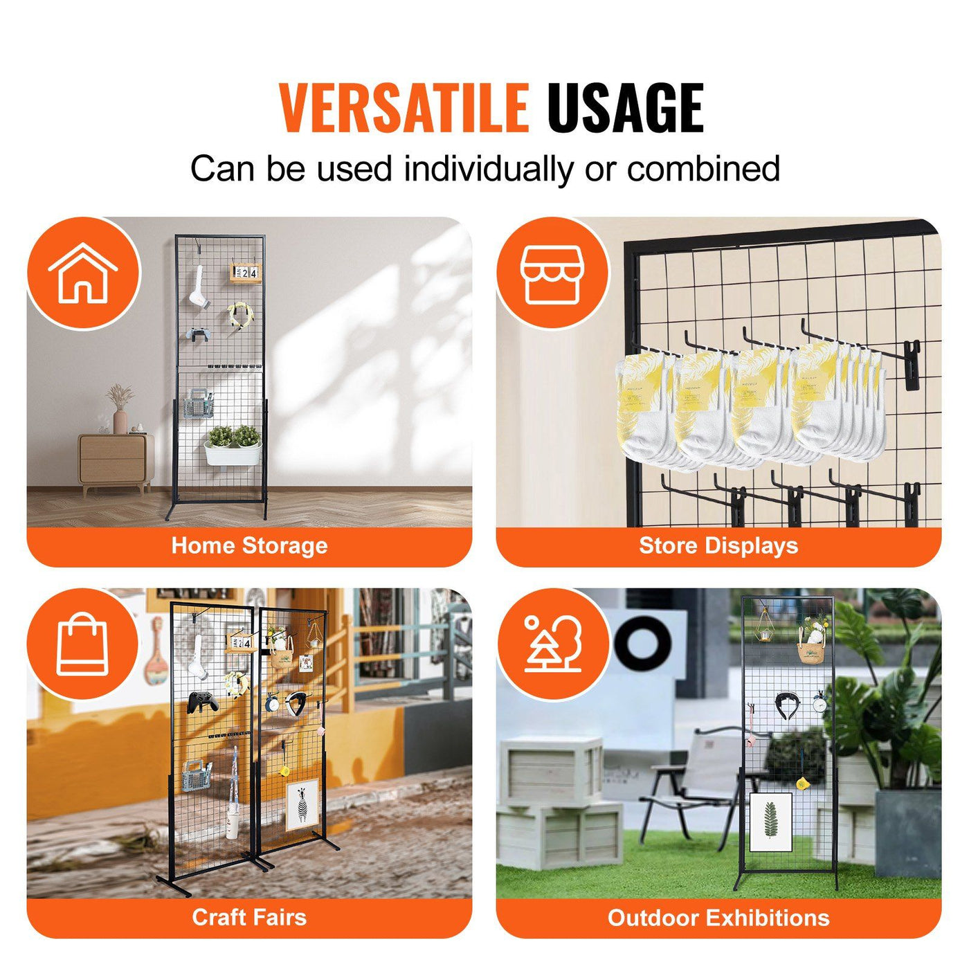 Double-sided grid wall display panel feature shot