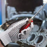 Double-Sided PVC Grip Work Gloves in use