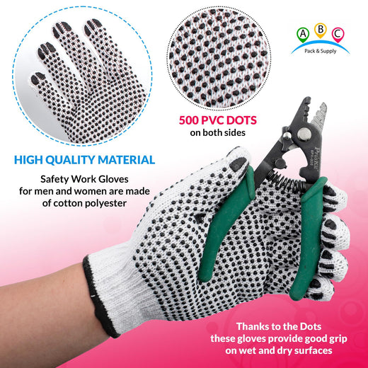 Double-Sided PVC Grip Work Gloves packaging