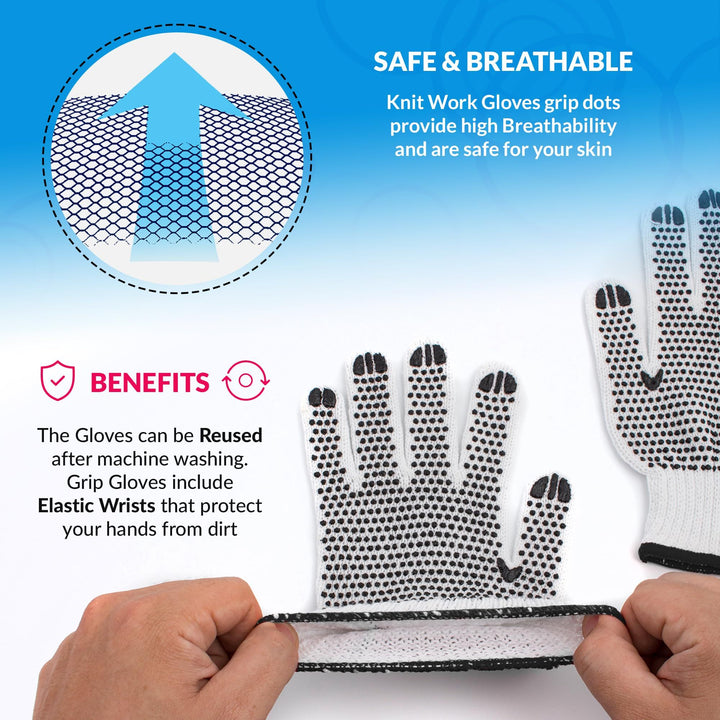 Double-Sided PVC Grip Work Gloves angled view