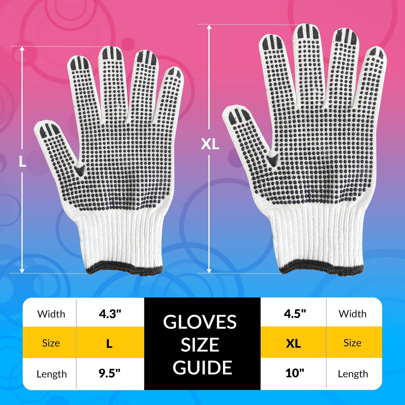 Double-Sided PVC Grip Work Gloves side view
