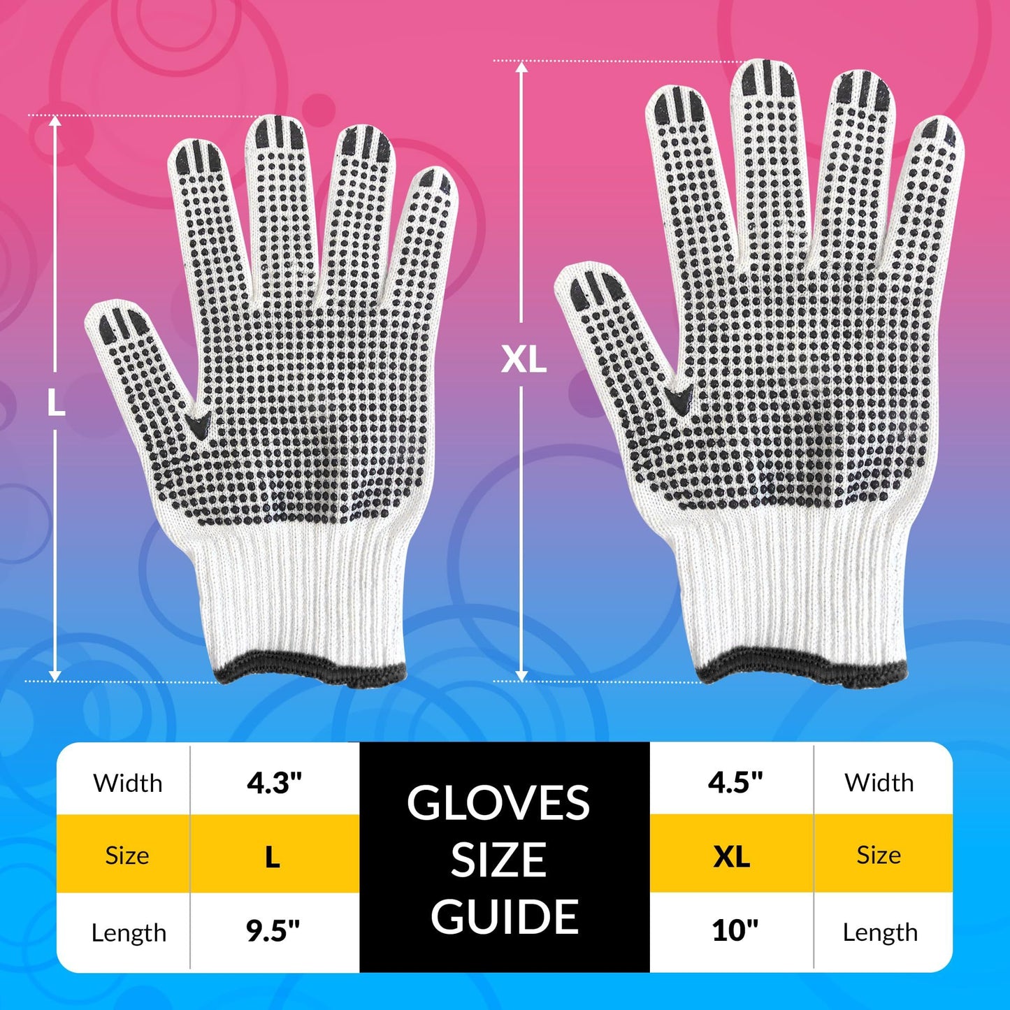 Double-Sided PVC Grip Work Gloves side view