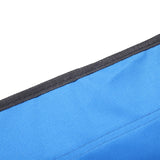 Blue double folding picnic chair center console with beverage holder