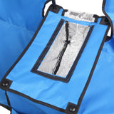 Blue double folding picnic chair umbrella detail view