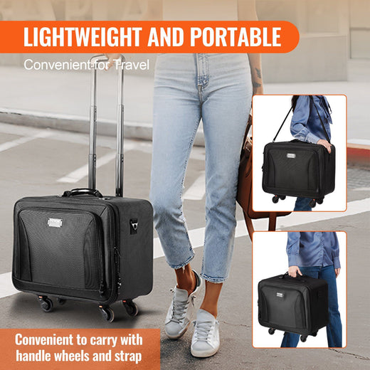 Rolling Makeup Train Case Oxford fabric exterior detail