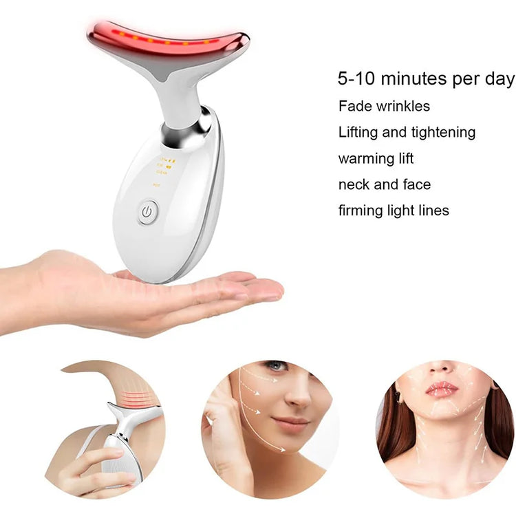 LED face massager 7-color light modes detail