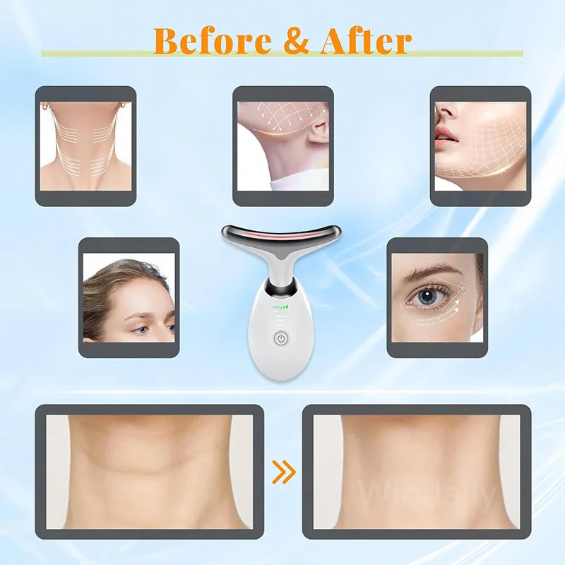 EMS red light therapy device used along the jawline